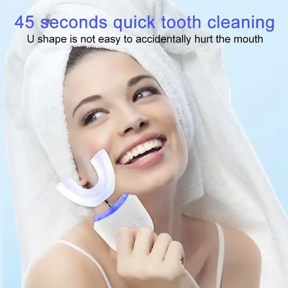 Wireless Chargeable Silicone Bristle Portable Cleaning Automatic Toothbrush High Quality U-Shaped Electric Toothbrush