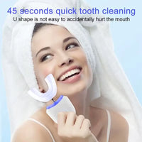 Wireless Chargeable Silicone Bristle Portable Cleaning Automatic Toothbrush High Quality U-Shaped Electric Toothbrush